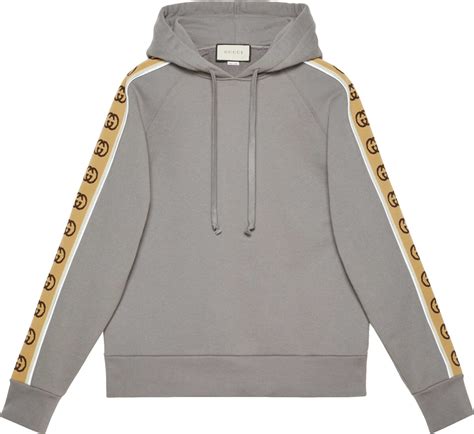 grey gucci stripe hoodie|gucci sweatsuit.